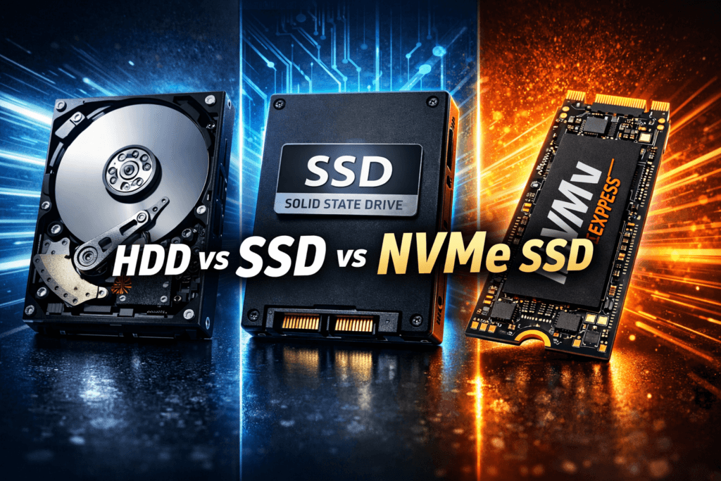 HDD vs SSD vs NVMe SSD: Cómo el almacenamiento influye en la velocidad de tu hosting web