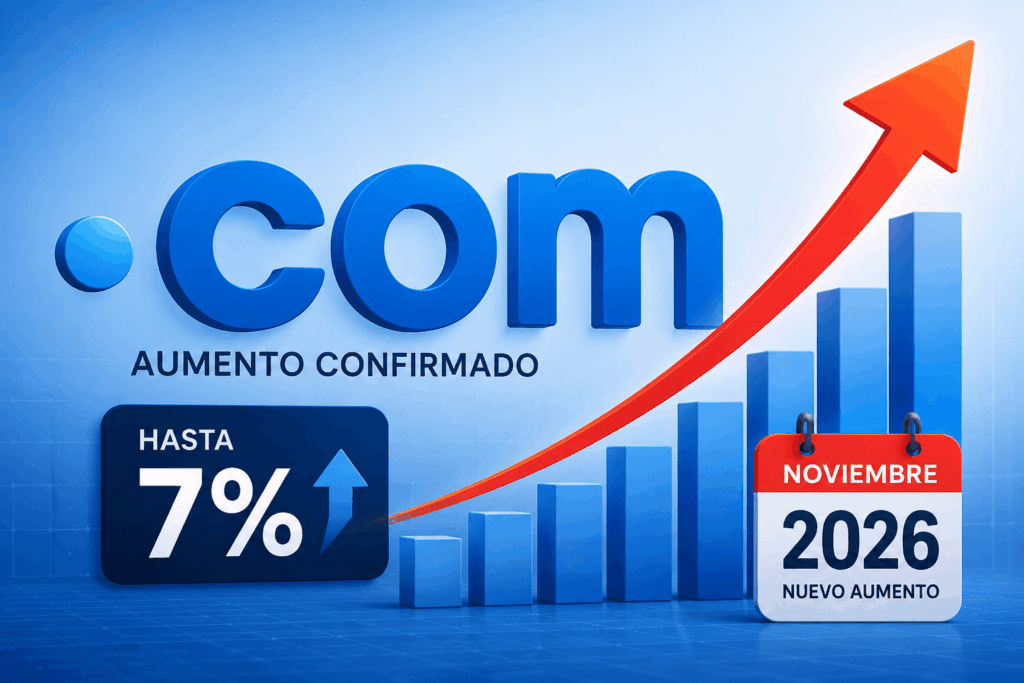 Aumento de dominios .COM Noviembre 2026